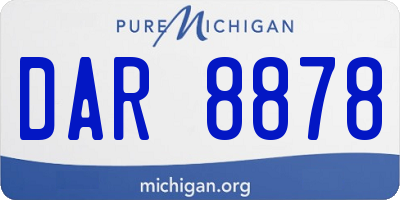 MI license plate DAR8878
