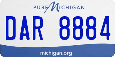MI license plate DAR8884