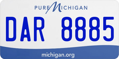 MI license plate DAR8885
