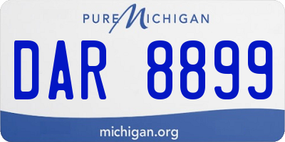 MI license plate DAR8899