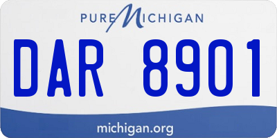 MI license plate DAR8901