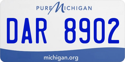 MI license plate DAR8902