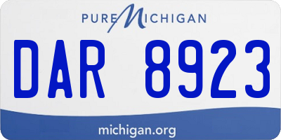MI license plate DAR8923