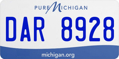 MI license plate DAR8928
