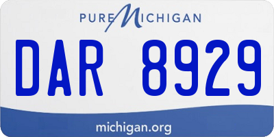 MI license plate DAR8929