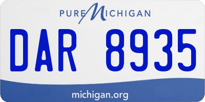 MI license plate DAR8935