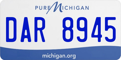MI license plate DAR8945