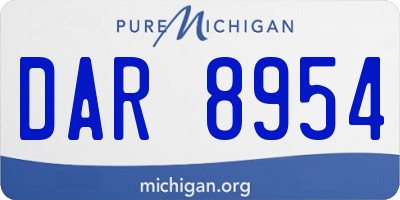 MI license plate DAR8954