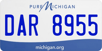 MI license plate DAR8955