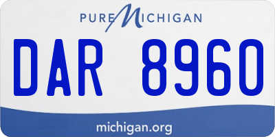 MI license plate DAR8960