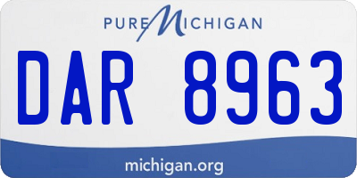 MI license plate DAR8963