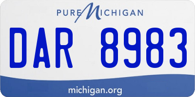 MI license plate DAR8983