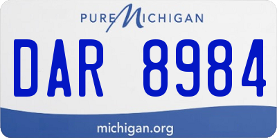 MI license plate DAR8984