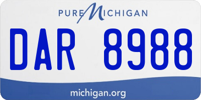 MI license plate DAR8988