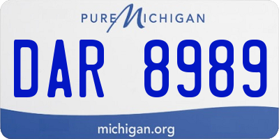 MI license plate DAR8989