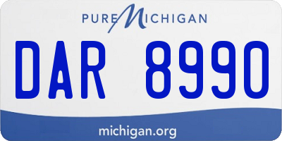 MI license plate DAR8990