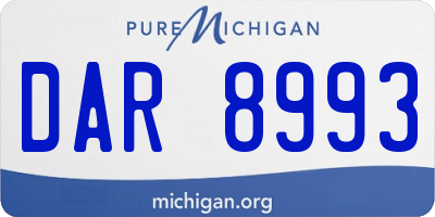 MI license plate DAR8993