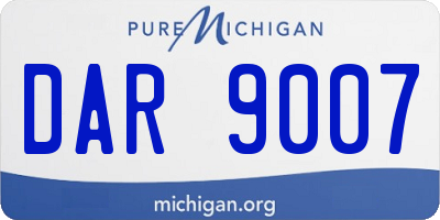 MI license plate DAR9007