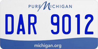 MI license plate DAR9012