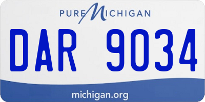 MI license plate DAR9034