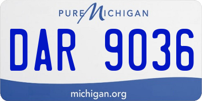 MI license plate DAR9036