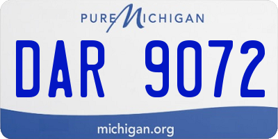 MI license plate DAR9072