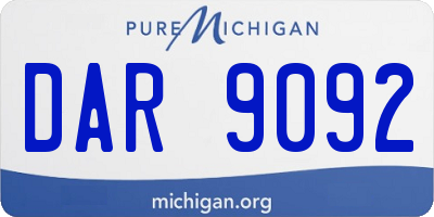 MI license plate DAR9092