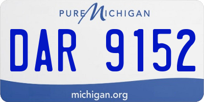 MI license plate DAR9152
