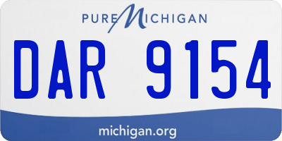 MI license plate DAR9154