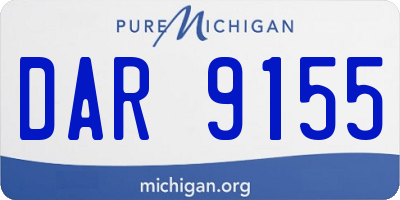 MI license plate DAR9155