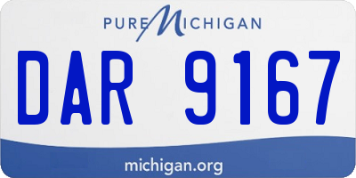 MI license plate DAR9167
