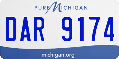 MI license plate DAR9174