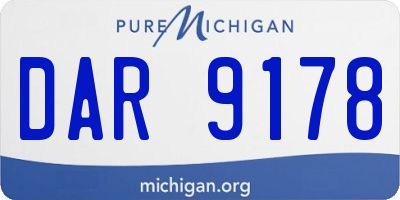 MI license plate DAR9178