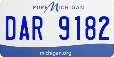 MI license plate DAR9182