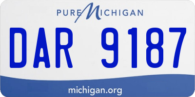 MI license plate DAR9187