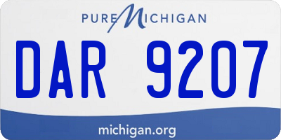 MI license plate DAR9207
