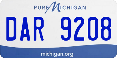 MI license plate DAR9208