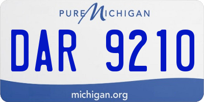 MI license plate DAR9210