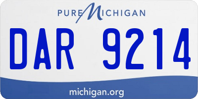 MI license plate DAR9214
