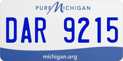 MI license plate DAR9215
