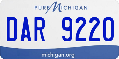 MI license plate DAR9220