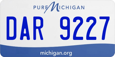 MI license plate DAR9227