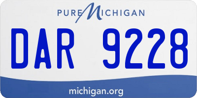 MI license plate DAR9228