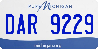MI license plate DAR9229