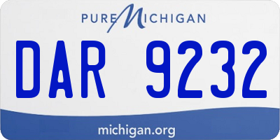 MI license plate DAR9232