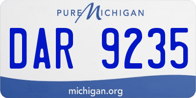 MI license plate DAR9235