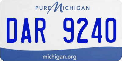 MI license plate DAR9240