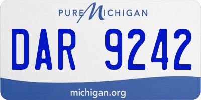 MI license plate DAR9242
