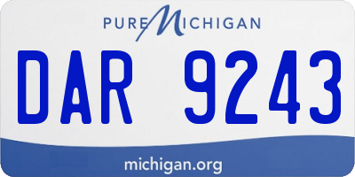 MI license plate DAR9243
