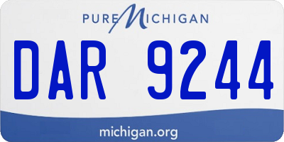 MI license plate DAR9244